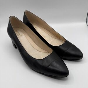 Cole Haan Black Leather Waterproof Go-To Block Heel Pump W16074 Mens 8.5 B
